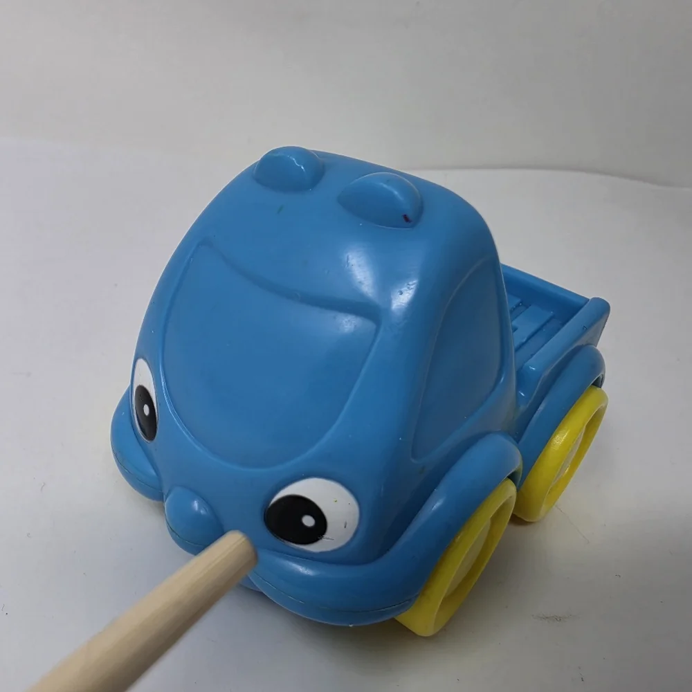 Fisher Price McDonald's Blue Truck Eyes Yellow Wheels Vintage Toy Truck